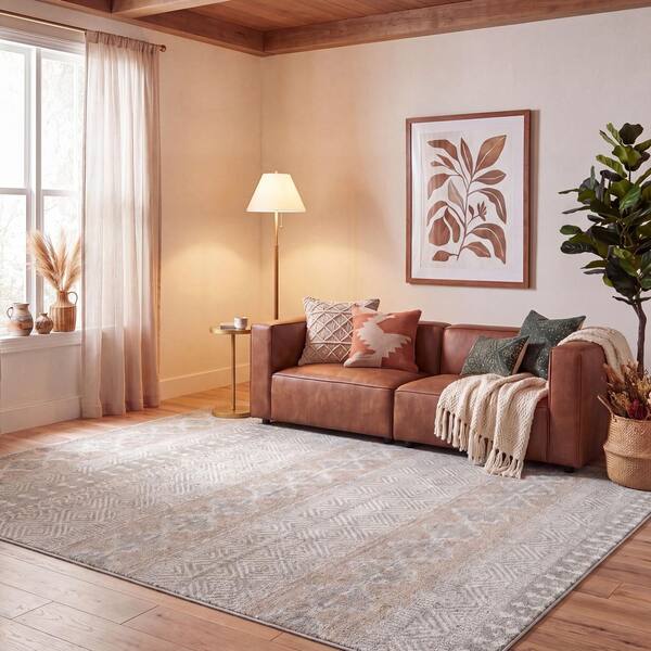 Madison 8 ft. x 10 ft. Gray Tribal Area Rug