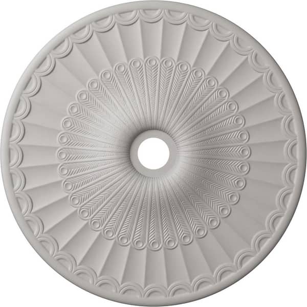 Ekena Millwork 2-3/8 in. x 36-5/8 in. x 36-5/8 in. Polyurethane Galveston Ceiling Medallion, Ultra Pure White