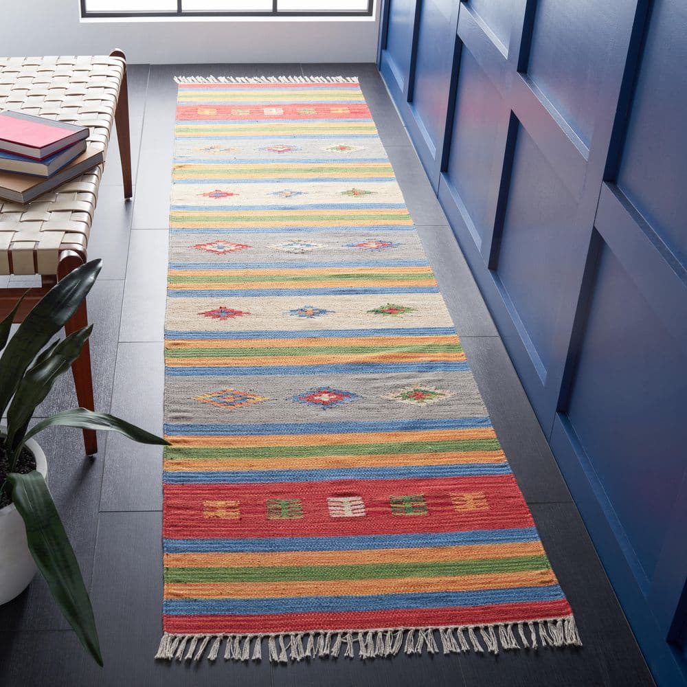Montauk 2 ft. x 9 ft. Blue/Red Western Striped Runner Rug price history on PriceWatchPro