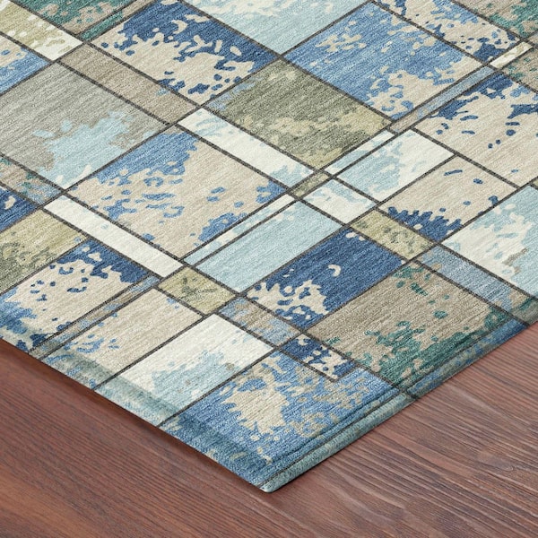 Chantille Machine Washable Indoor/Outdoor Abstract ACN2442 Blue 2 ft. x 3 ft. Accent Rug