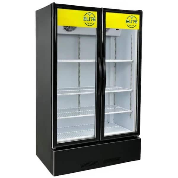 Elite Kitchen Supply 38.5 in. W 21.2 cu. ft. Commercial NSF Merchandising Door Cooler EL22A in Black