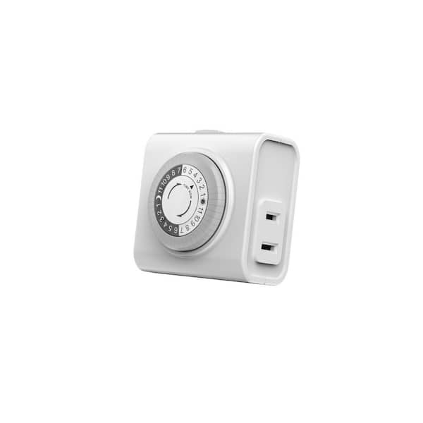 GE 24-Hour Heavy Duty Indoor Plug-in Mechanical Timer, White, 2 Pack