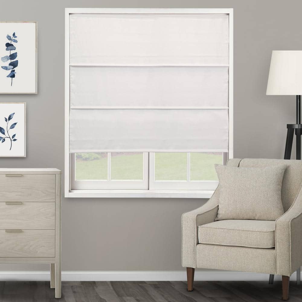 Ridgewood Ultra White Cut-to-Size Cordless Light Filtering Privacy Polyester Roman Shade 47 in. W x 72 in. L price history on PriceWatchPro