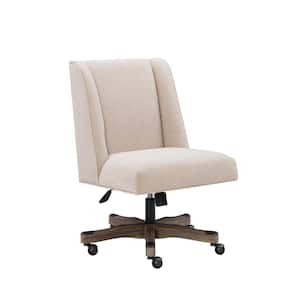 Draper Natural Linen Upholstered Swivel Office Chair