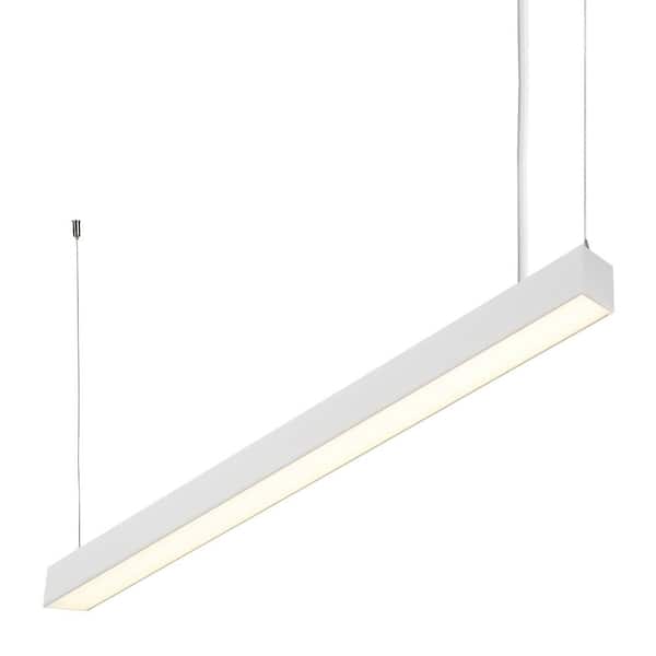 Maxxima 4ft. LED White Linear Up/Down Light Fixture, 3 CCT 3500K-5000K, 3000 Lumens, Adjustable 1 Light Output, Pendant Mounting