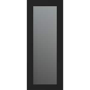 Vona 207 18 in. x 80 in. No Bore Solid Core Black Matte Wood And Full Lite Frosted Glass Composite Interior Door Slab