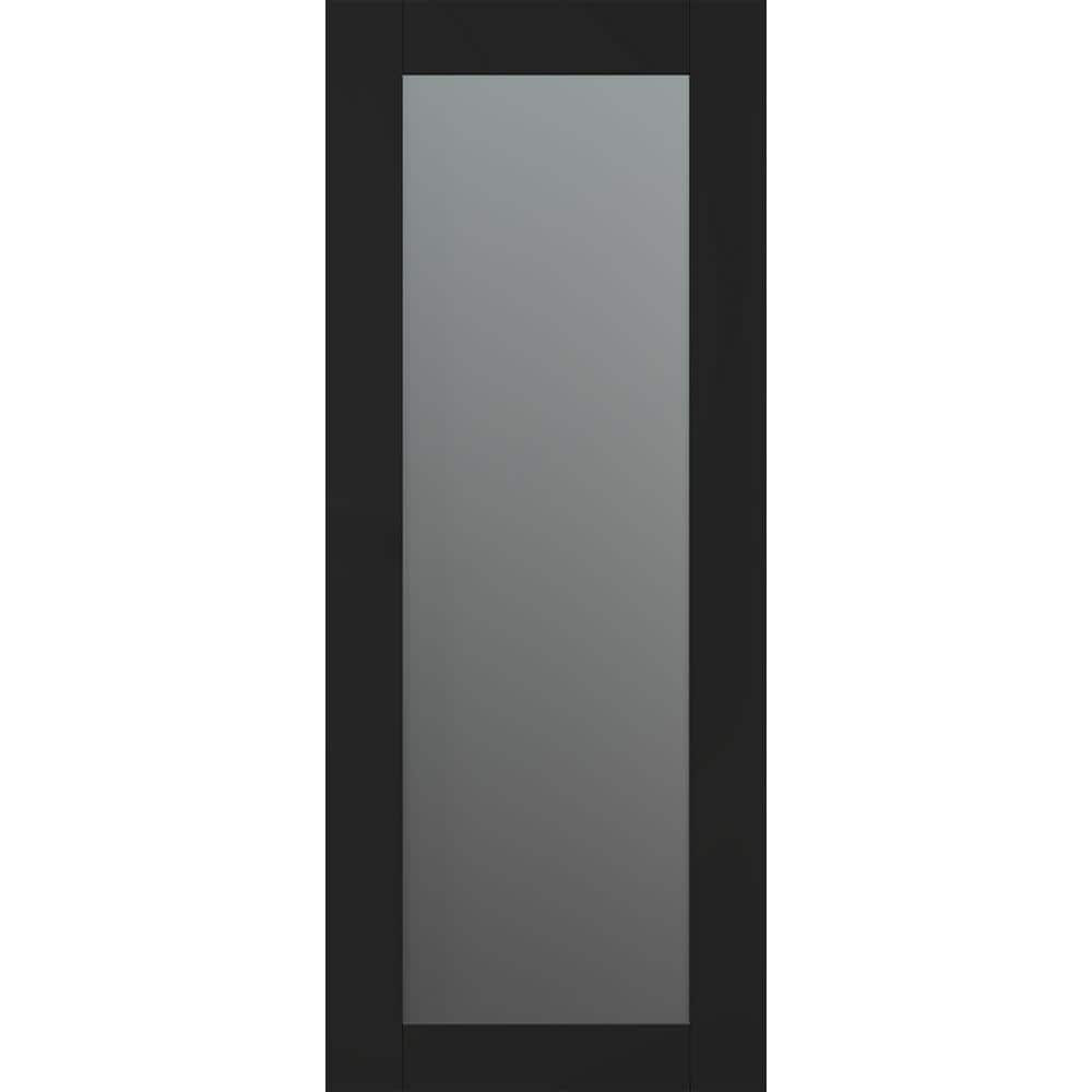 Vona 207 32 in. x 80 in. No Bore Solid Core Black Matte Wood And Full Lite Frosted Glass Composite Interior Door Slab price history on PriceWatchPro