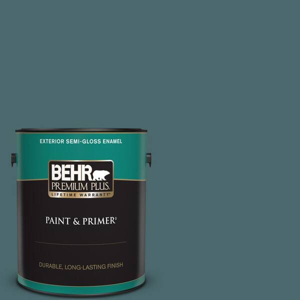 BEHR PREMIUM PLUS 1 gal. #500F-7 Mythic Forest Semi-Gloss Enamel Exterior Paint & Primer