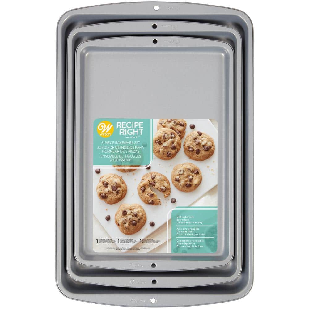 Wilton Non-Stick Heavy-Gauge 3-Piece Cookie Sheet Set