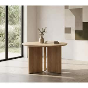 Drift Light Oak Wood 46 in. W 3 Legs Organic Modern Dining Table (Seats-4)