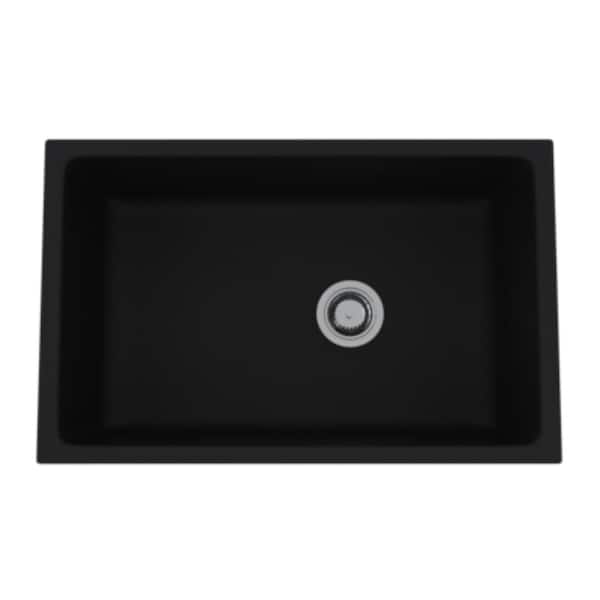 Allia All-in-One Undermount Fireclay 31.625in. 0-Hole Single Bowl Kitchen Sink in Matte Black