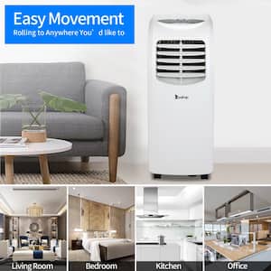 5,500 BTU Portable Air Conditioner Cools 300 Sq. Ft. with Dehumidifier in White
