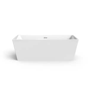 Harmony 66 in. Acrylic Flatbottom Freestanding Non-Whirlpool Bathtub in White