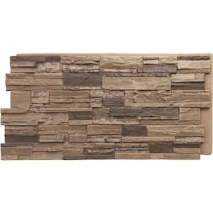 Tritan BP Earth Valley Faux Stone 48-3/4 in. x 24-3/4 in. Gray Fox Class A Fire Rated Urethane Interlocking Panel