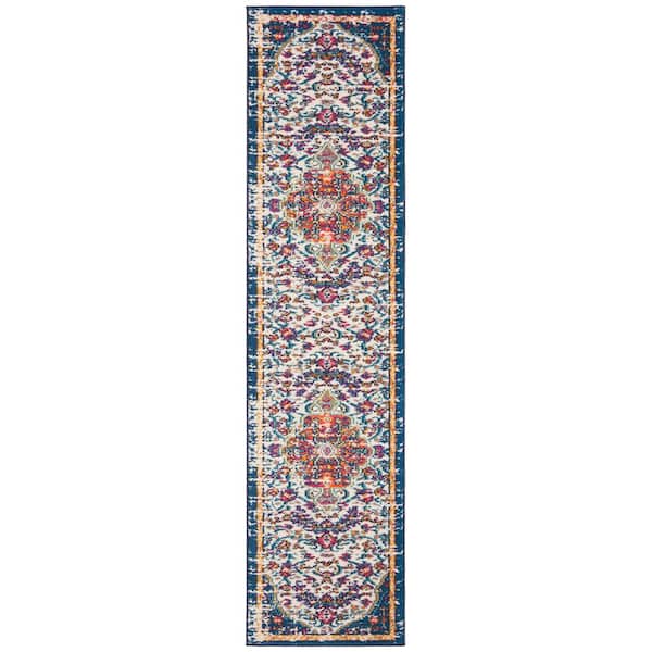SAFAVIEH Madison Ivory/Orange 2 ft. x 6 ft. Border Runner Rug