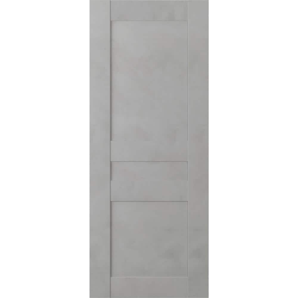 18 in. W x 80 in. H x 1-3/4 in. D 1-Panel Solid Core Vona Light Urban Prefinished Wood Interior Door Slab -  Belldinni