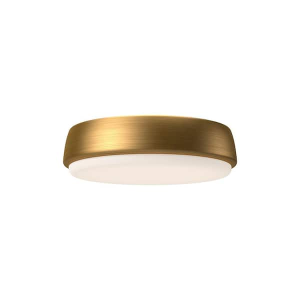 KUZCO Laval 9 in. Aged Brass Flush Mount