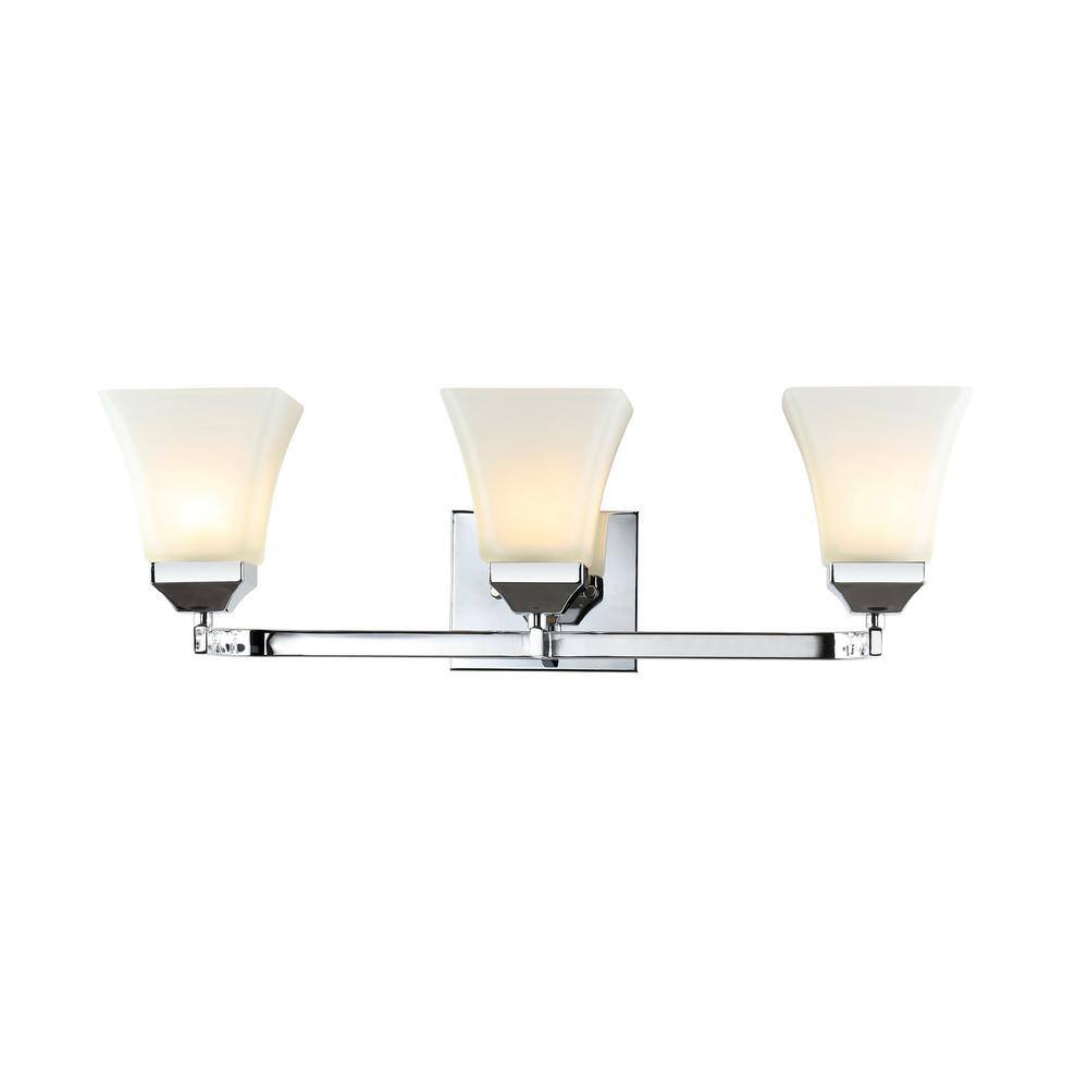 Staunton 24" Chrome 3-Light Iron and Glass Vanity Light