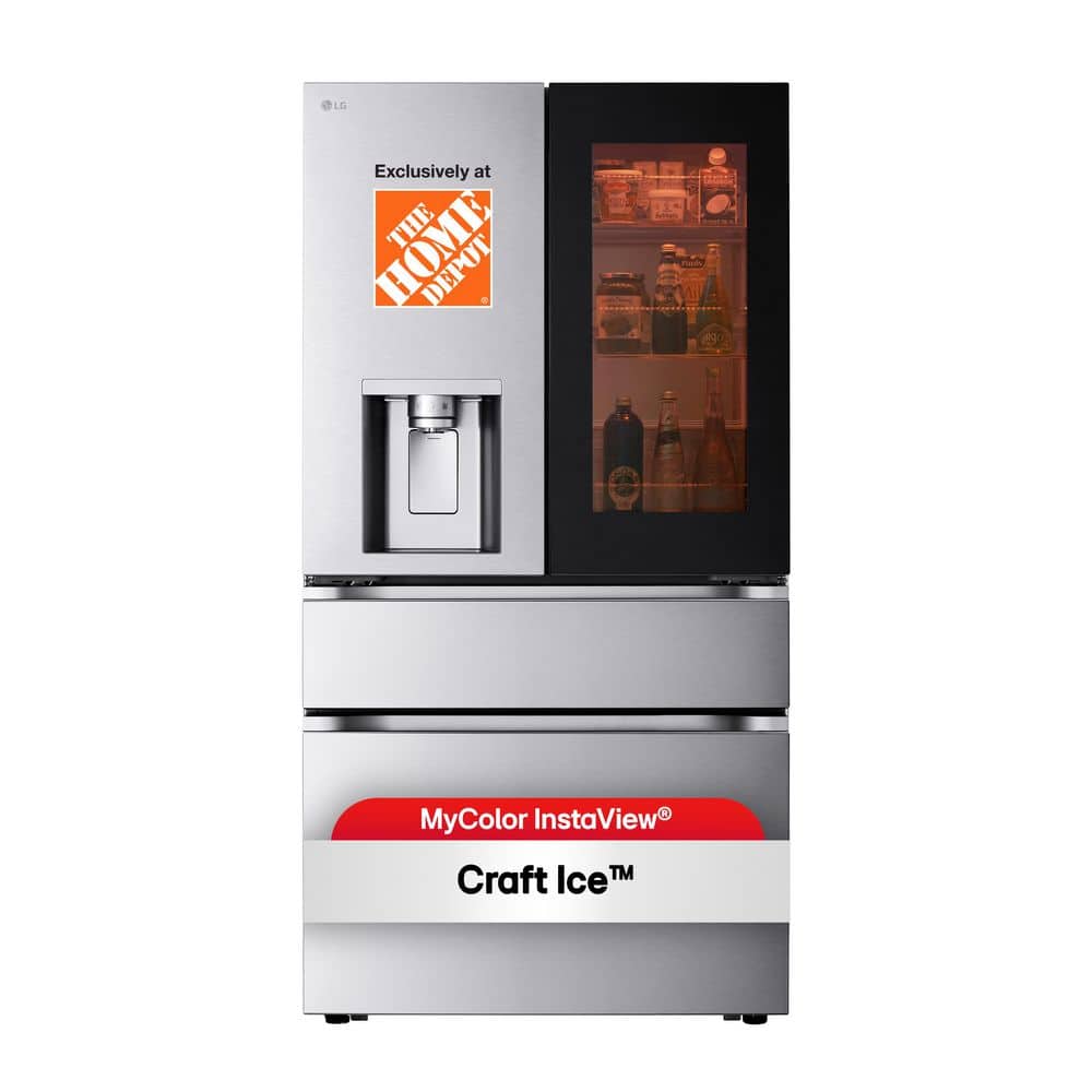 29 cu. ft. SMART MyColor InstaView Standard-Depth MAX 4-Door French Door Refrigerator in Stainless Steel with Craft Ice