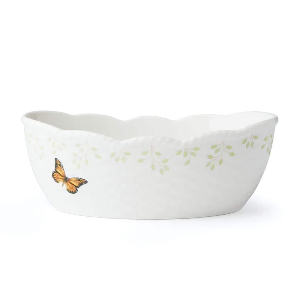 Lenox Butterfly Meadow White Porcelain Bread Basket (1-Piece Set)