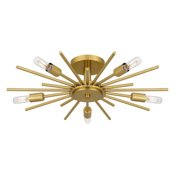 Hampton Bay Brookings 21.63 in. 5-Light Brushed Gold Semi