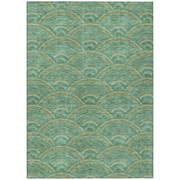 Chantille Machine Washable Indoor/Outdoor Abstract ACN984 Sage 2 ft. 6 in. x 3 ft. 10 in. Area Rug
