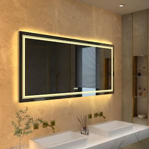 41 in. W x 20 in. H Large Rectangular Frameless Anti-Fog Backlit and Front LED Wall Bathroom Vanity Mirror Home Hotel