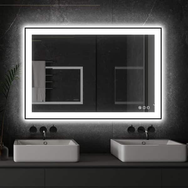 TOOLKISS 48 in. W x 32 in. H Rectangular Framed LED Anti-Fog Wall ...