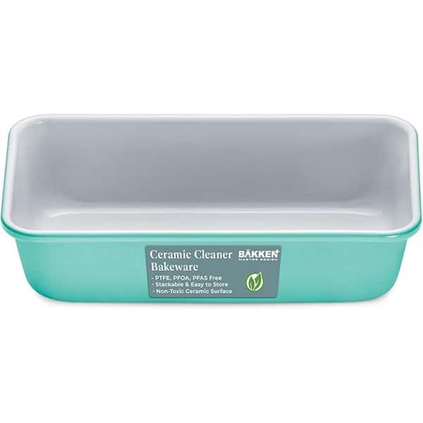 Premium Loaf Pan 1 lbs. Aluminum, Ceramic Non-Stick Coating PTFE and PFOA Free Even Heat, Non-Toxic 4.7 in. x 9 in. Teal