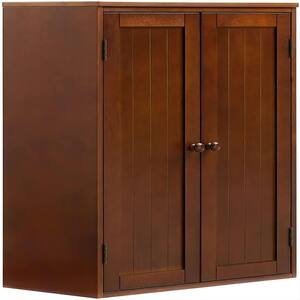 12 in. W x 23 in. D x 36 in. H in Brown MDF Linen Cabinets with Double Doors and Adjustable Shelf