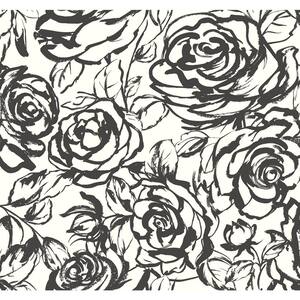 Nelda Black Rose Wallpaper Sample