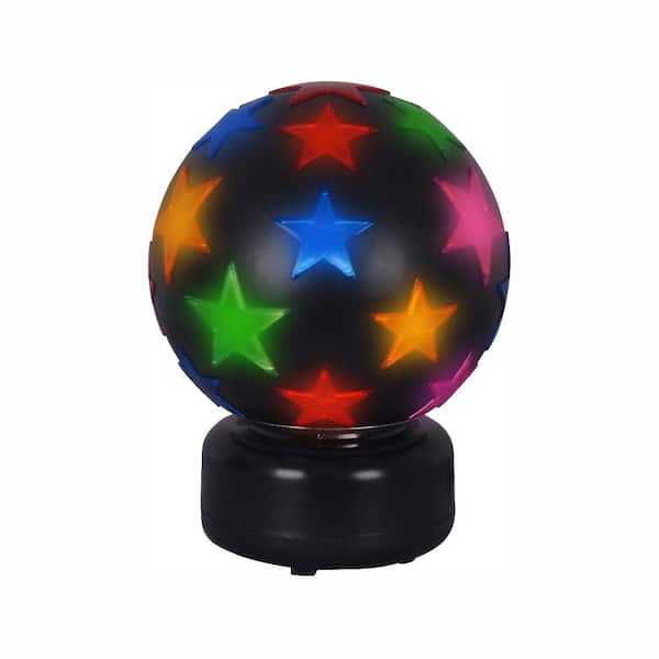 Alsy 11 in. Black Disco Ball Lamp with Multi Color Stars TTL 20 Compliant Fixture 18102-003
