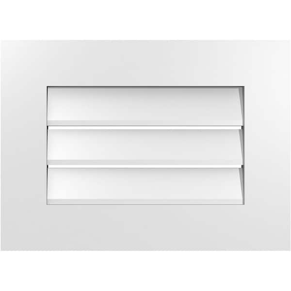 Ekena Millwork 22 in. x 16 in. Vertical Surface Mount PVC Gable Vent: Functional with Standard Frame