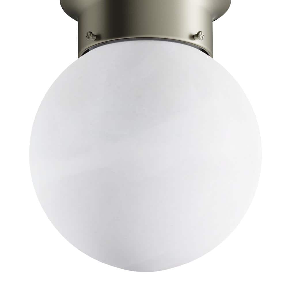 Brushed Nickel Indoor/Outdoor 6" Globe Ceiling Light