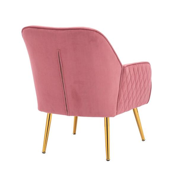 pink velvet scalloped armchair