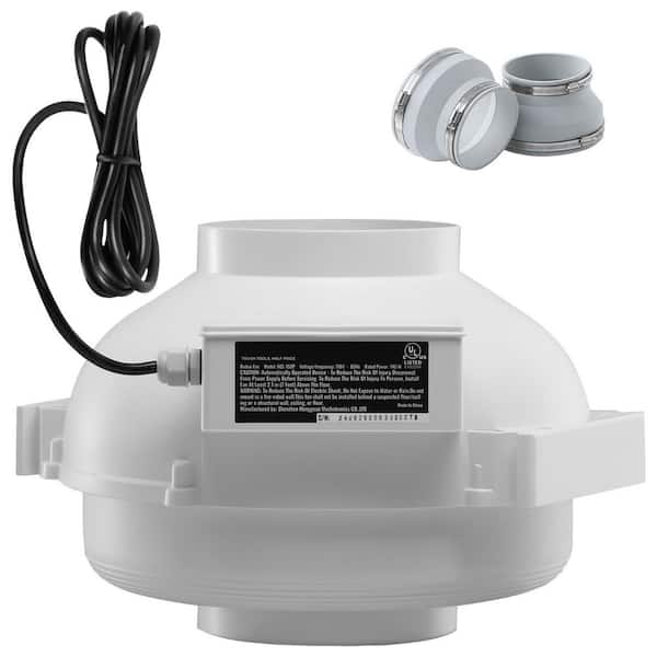 4 to 4.5 in. Radon Mitigation Fan System, Quiet 380 CFM Radon Mitigation Kit with 2-Couplers, Waterproof Radon Fan