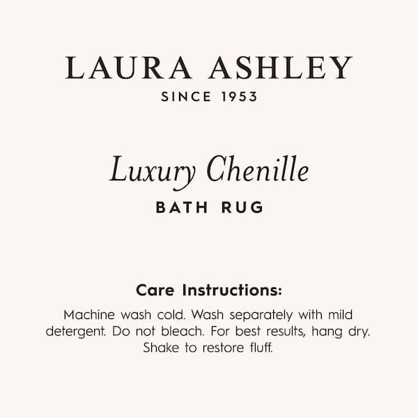 Laura Ashley Butter Chenille Non-Slip Aqua Blue 20 in. x 34 in