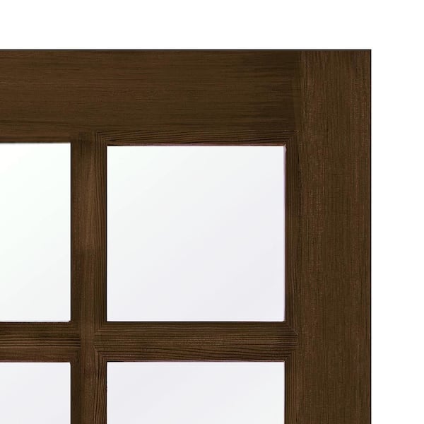 DIY RTA Kit 36 in. x 80 in. French Right-Hand/Inswing 10 Lite Clear Glass Black Stain Hemlock Wood Front Door