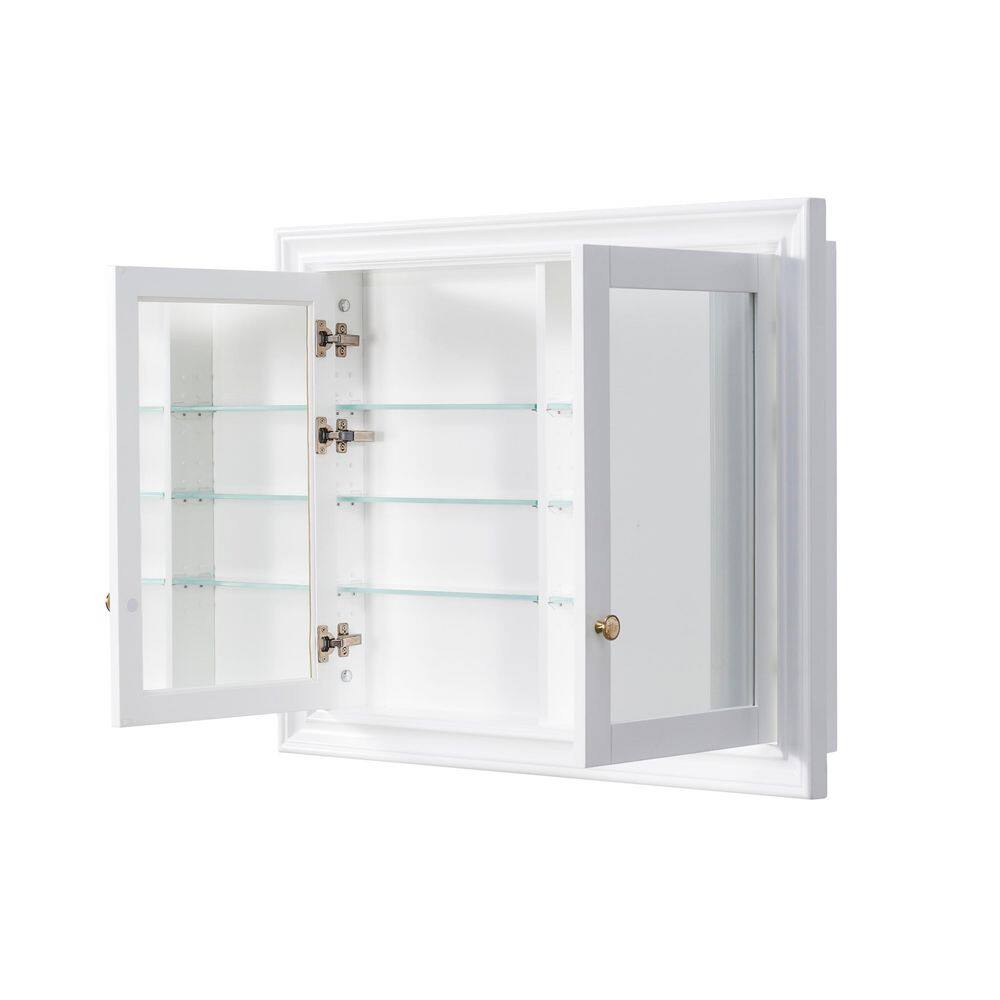 40 in. W x 32 in. H Rectangular Rubber Wood Recessed Medicine Cabinet with Mirror, Soft-Close Door, No assembly required price history on PriceWatchPro