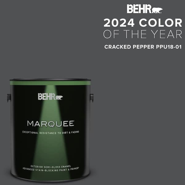 BEHR MARQUEE 1 gal. #PPU18-01 Cracked Pepper Semi-Gloss Enamel Exterior Paint & Primer