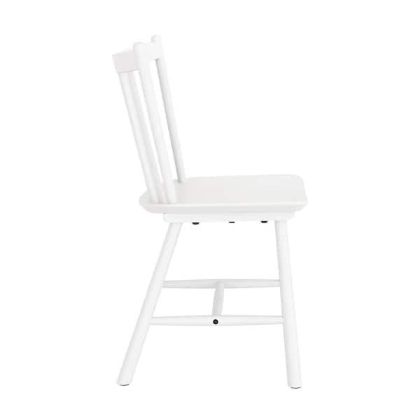 Winston White Windsor Dining Chair Farmhouse Wooden Spindle Back Dining Chair Side Chair for Dining Room Set of 6