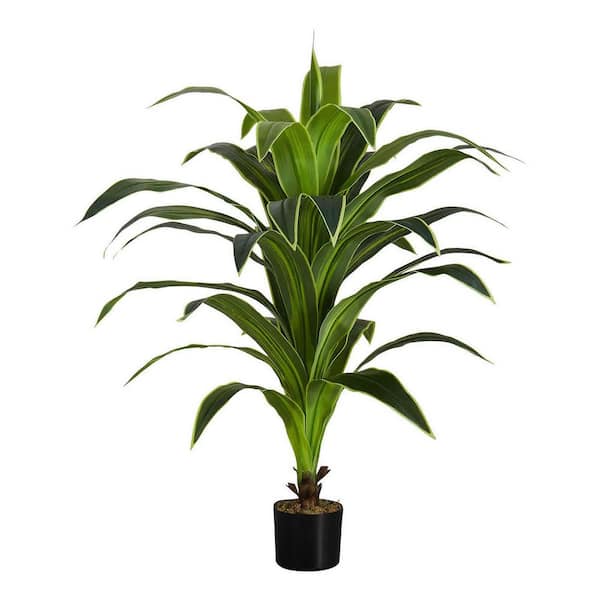 Unbranded 4 ft. Artificial Plant Dracaena Tree Indoor Fake Silk Plant Faux Potted Tree with Realistic Leaves for Home Decor