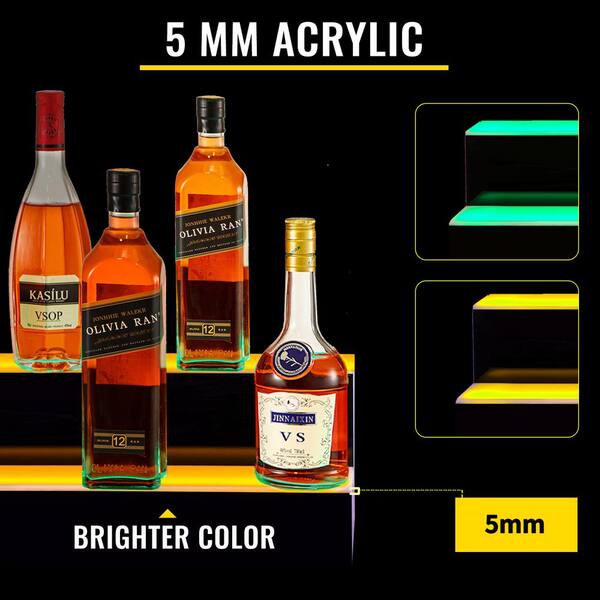 24"  led liquor bottle display step " MARGARITAVILLE " LIGHTS UP FRONT & TOP 