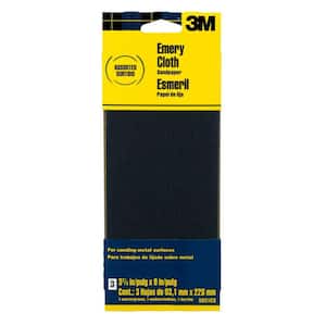 3M 3.66 in. x 9 in. Coarse, Medium and Fine Assorted Grits Emery Cloth Sandpaper (3 Sheets-Pack)