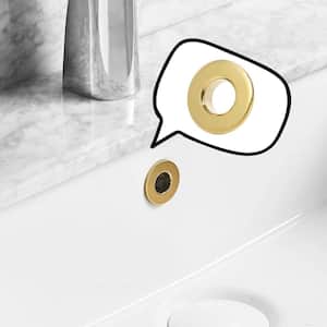 1.22 in. Sink Basin Trim Overflow Cover Brass Insert in Hole Round Caps