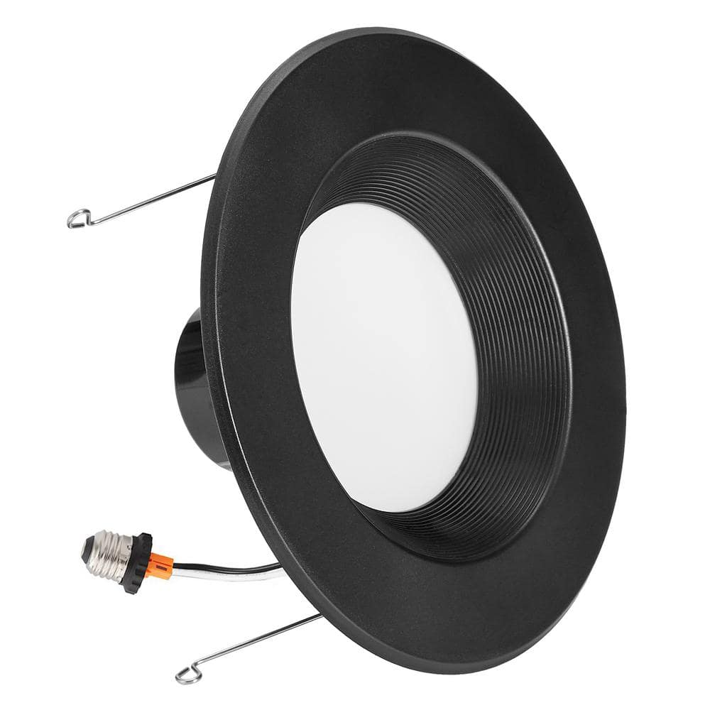 Black Aluminum 6-Inch Dimmable LED Retrofit Downlight