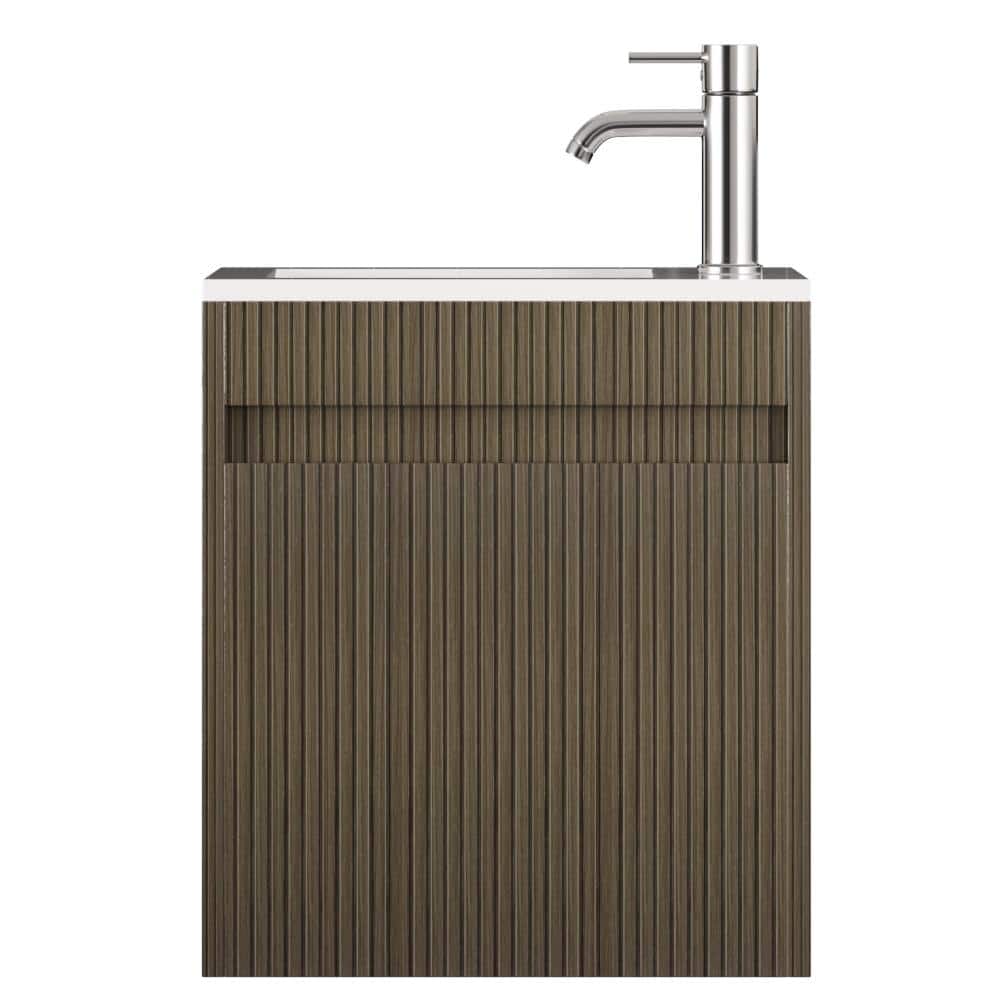 16 in Single Sink Floated Bathroom Vanity in Brown price history on PriceWatchPro