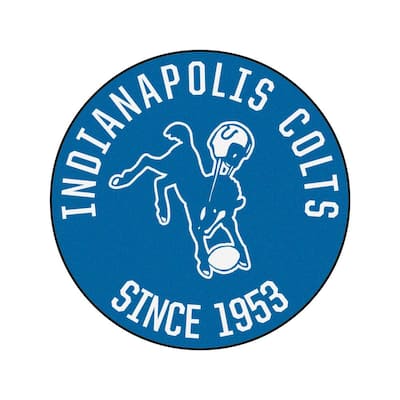 Blue 2 ft. 3 in. Round Indianapolis Colts Vintage Area Rug
