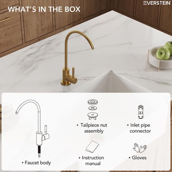 EVERSTEIN Single-Handle Deck Mount Standard Kitchen Faucet in