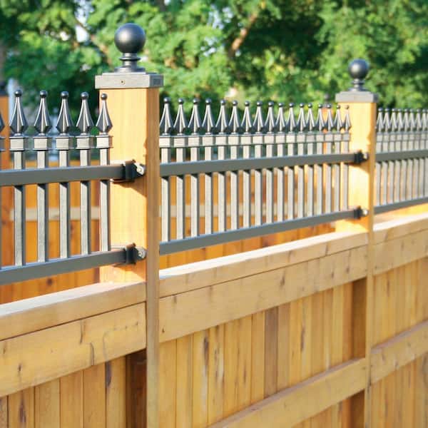 4 in. x 4 in. Black Aluminum Ornamental Ball Post Cap (12-Pack)